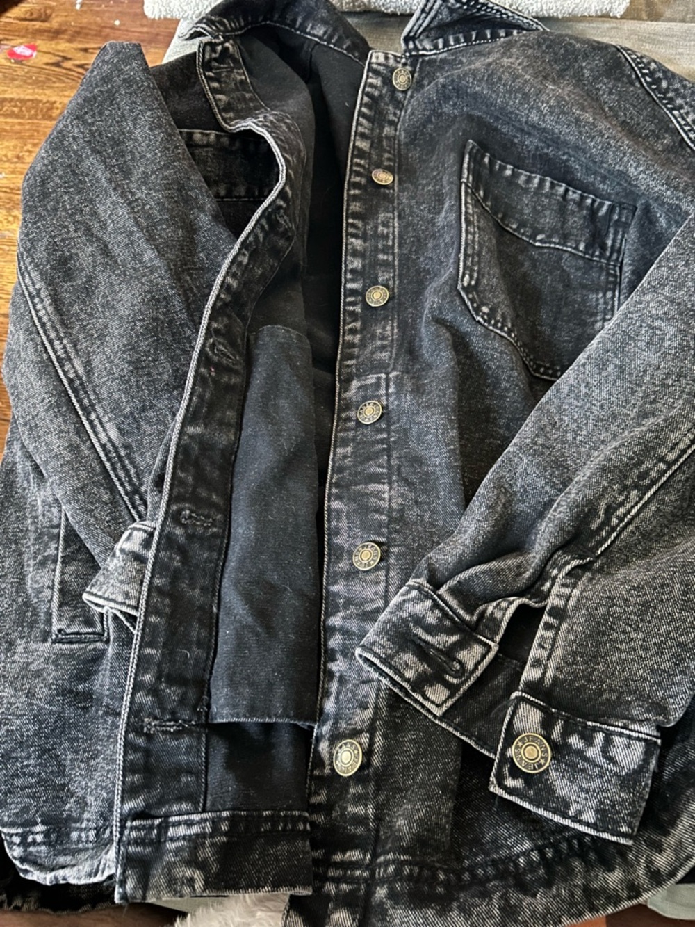 Sidefeel XL Women’s Jean Jacket oversized Boyfriend Jacket Black